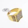 Mens 14K Gold Plated Hip Hop stainless steel Octagon Fully CZ Ring Sizes 7 8 9 10 11 12