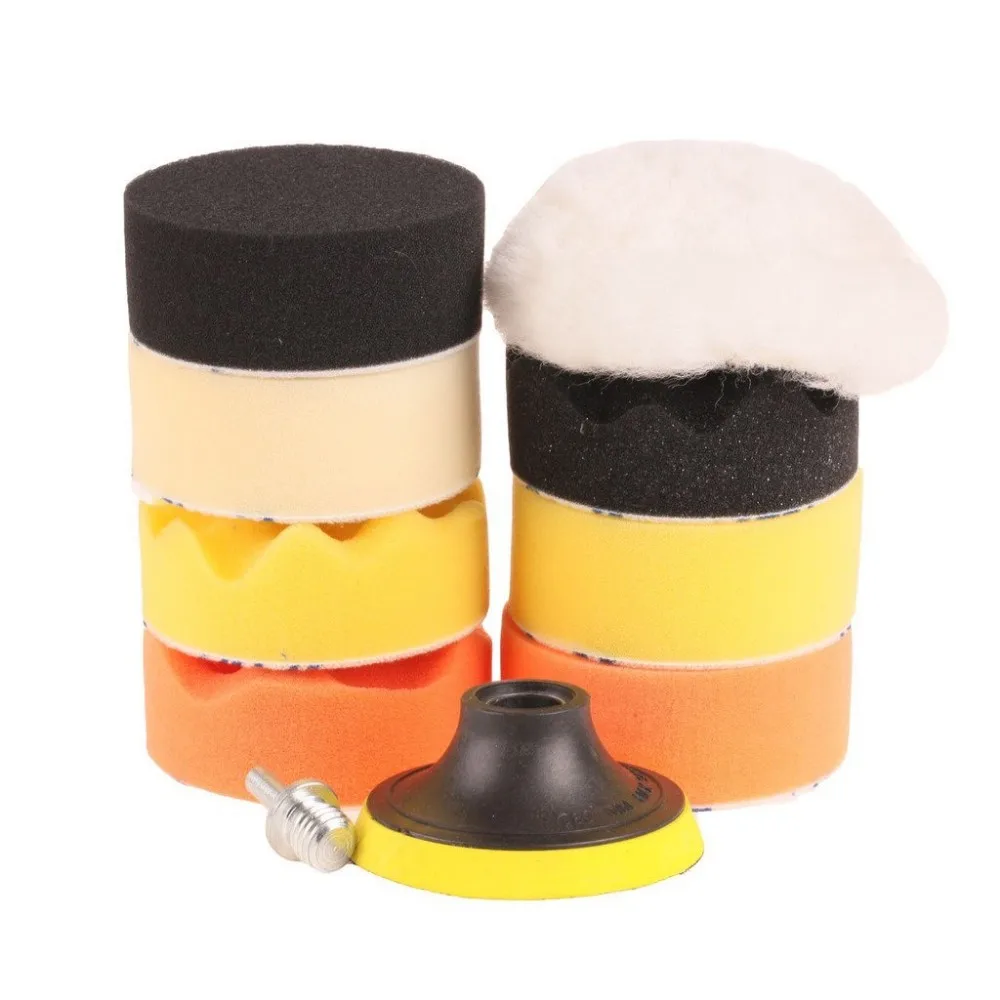 3 Inch Mini Car Polishing And Waxing Kits Wool Buffing Pads Foam Sponge