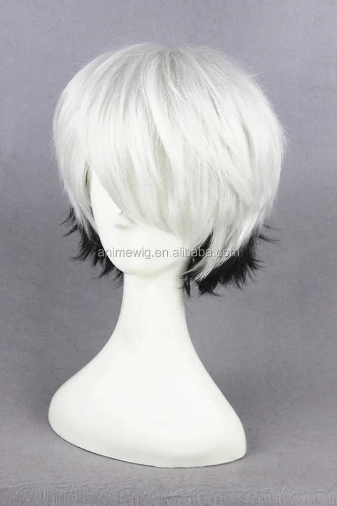 short white mens wig