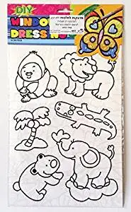 High Quality Variety of animals DIY Coloring Stained Stickers For Kids Art and Crafts For Kids Window Clings Family Activities Fun Crafts For Kids Art Projects Removable Windows Stained Glass Decals