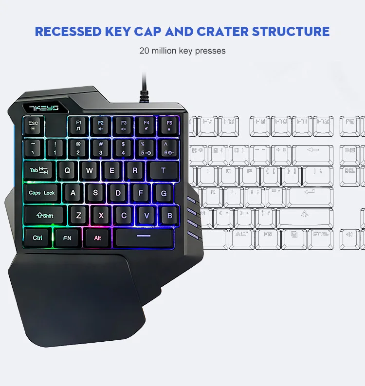 New Style Portable RGB Backlit Usb Mini Mechanical Keyboard, Gaming keyboard for Mobile Gamer