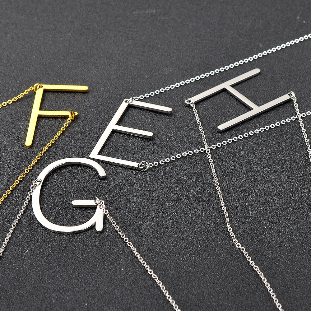 Hot Selling Trending Stainless Steel English Letter Alphabets Pendant Designs