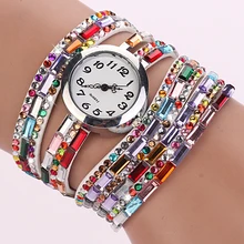 Dámské hodinky s páskem s barevnými kamínky z Aliexpress