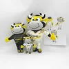 Custom cute cuddly fluffy soft stuffed animal cattle plush mascot toys