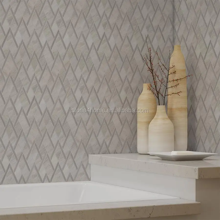 Rhombus Mosaic Tile Bathroom Tile Kitchen Backsplash Wood Grey - Rhombus Mosaic Tile Bathroom Tile Kitchen Backsplash Wood Grey