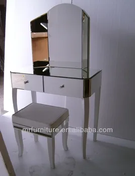 White Legs Venetian Mirrored Dressing Table With Folding Mirror From ... White Legs Venetian Mirrored Dressing Table With Folding Mirror From ...