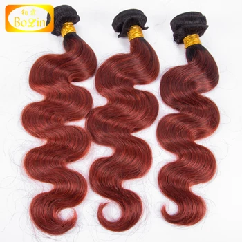 Grade Aaaaaaa Two Tone Ombre Hair Weaves Brazilian Remy Hair 1b