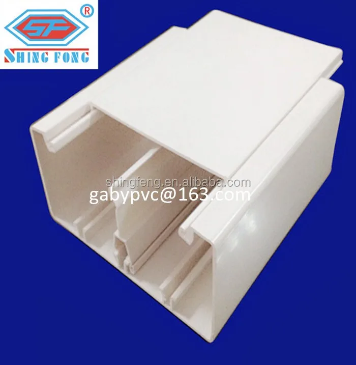 Plastic Pvc 2 Compartment Dado Trunking Pvc Cable Trunking With