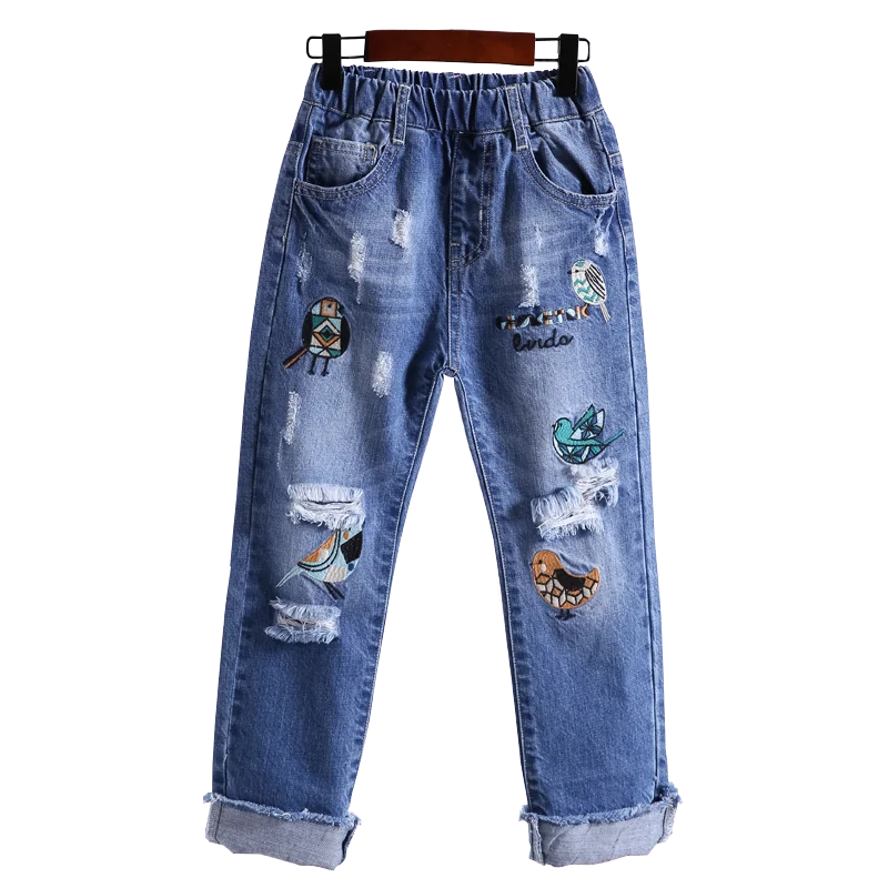 blue damage jeans