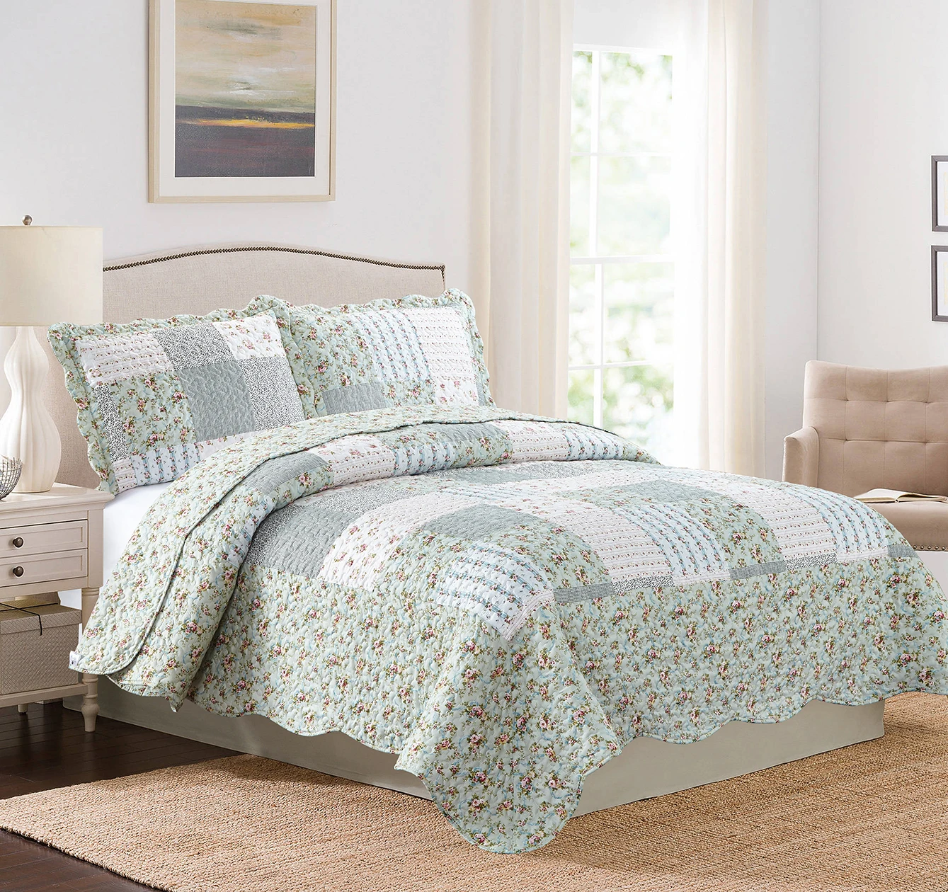 Polyester Filled Patchwork Microfiber Fabric Comforter Quilts - Buy ...