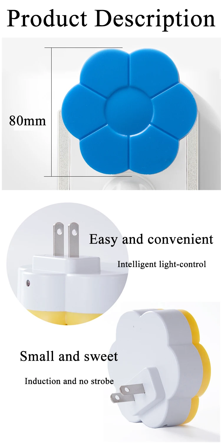 Fashion Flower shape 3D 0.5w Led Night Light