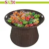 Rattan craft 2 tier country family kitchen vegetable rack for display