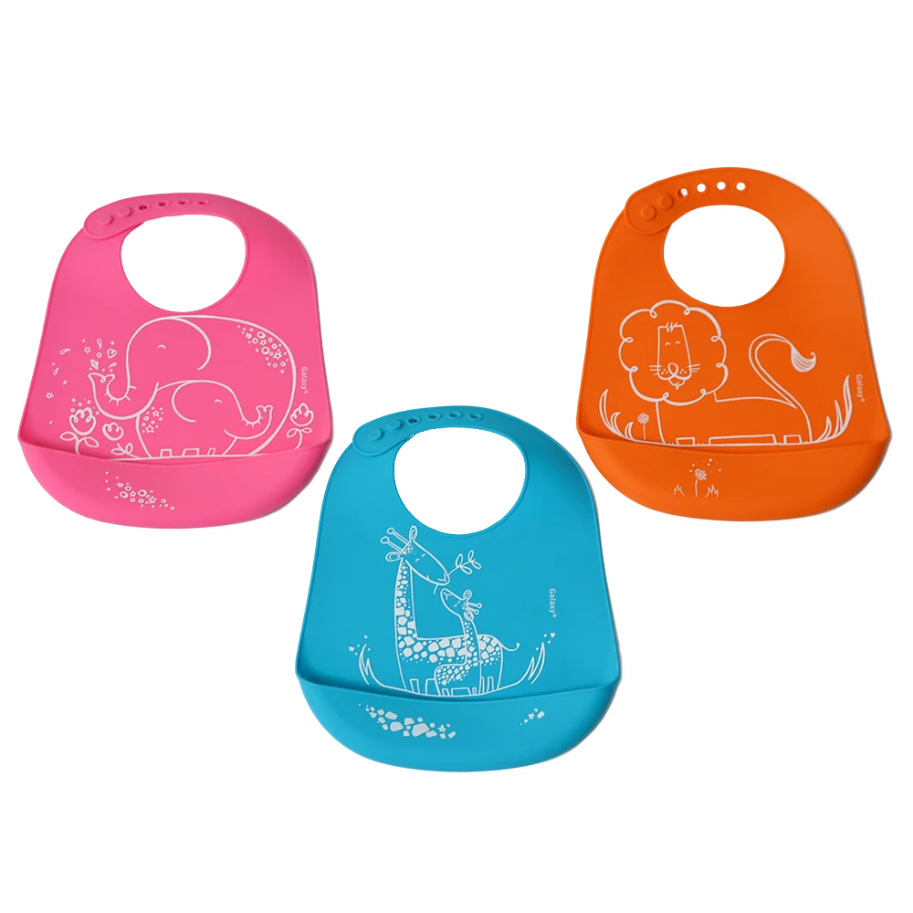 2020 Wholesale Soft Waterproof Silicone Baby Funny Bibs With Crumb