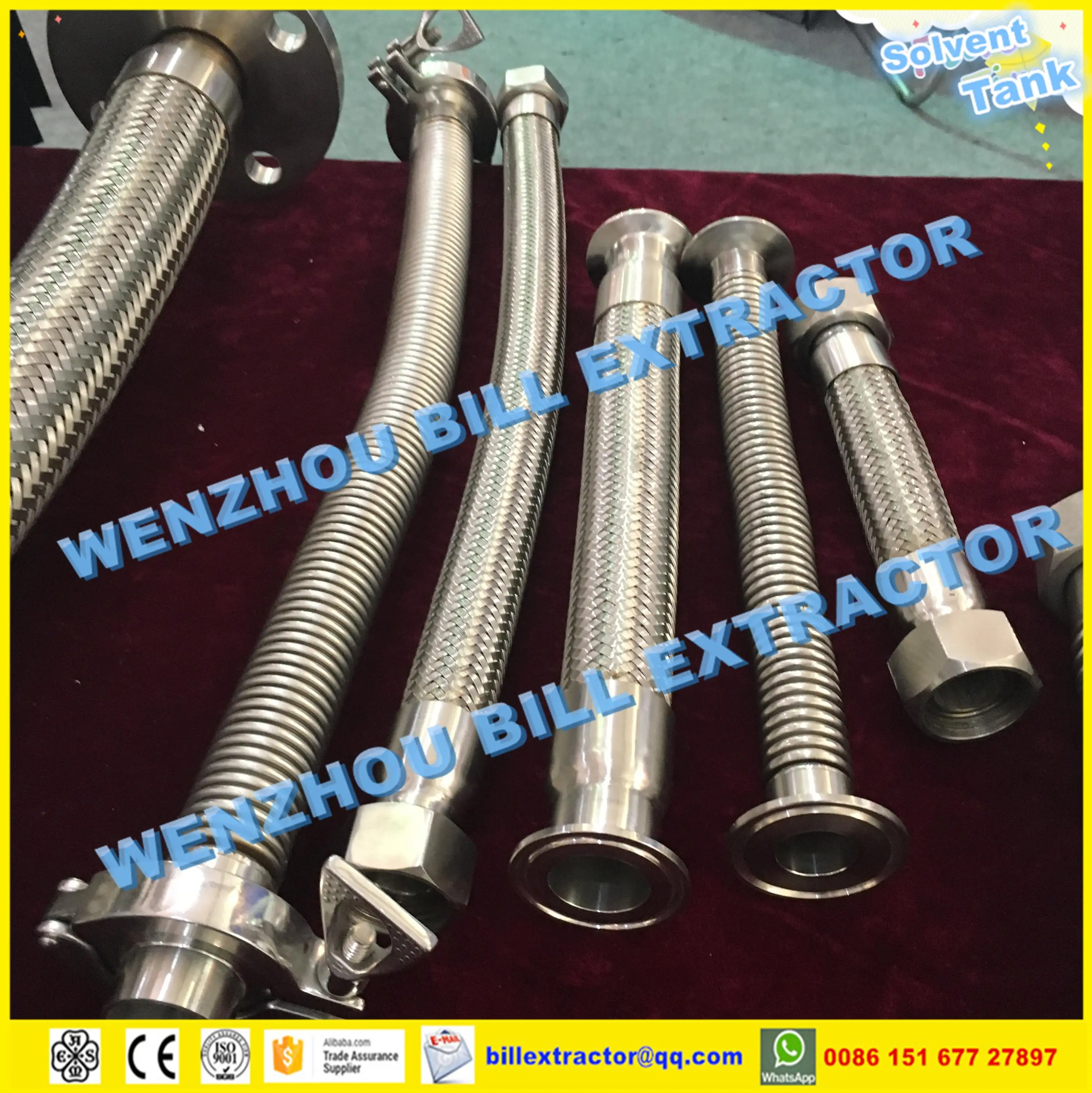 Stianless Steel Dn50 Triclamp Flexible Hose With Bellow 200mm Long