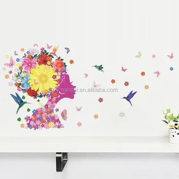 Flower Fairy Butterflies Removable Wall Stickers Home Decor Fashion Style Eco Friendly Decals Flower Wall Decals Bedroom Decor Buy Flower Fairy