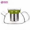 Customized Wholesale Heat Resistant Borosilicate Glass Tea Pot With Tea Infuser