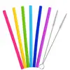 Soft silicone straw for multi-color Eco-friendly recyclable beverage straw