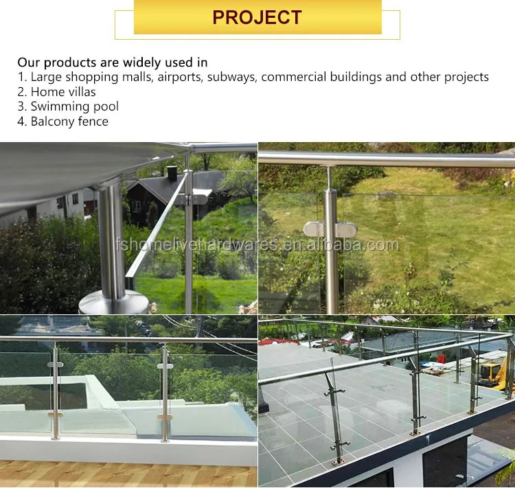 China Great Manufacturer Stairs/Balcony/Platforms Stainless Steel Glass Railing