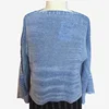 Ladies boat neck fancy cashmere yarn with button down sleeve pullover