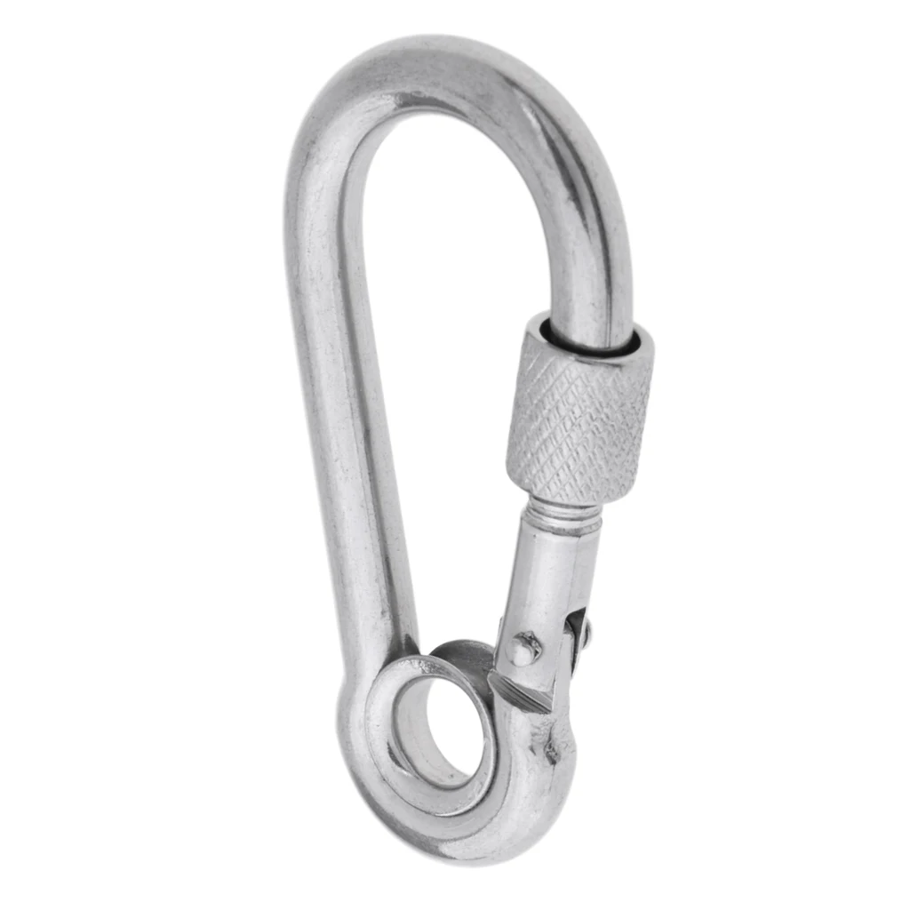 Makhry 6PCS Aluminum D-Ring Locking Carabiner Clip Spring Snap Hook Camping Hooks Keychain Carabiner Hooks