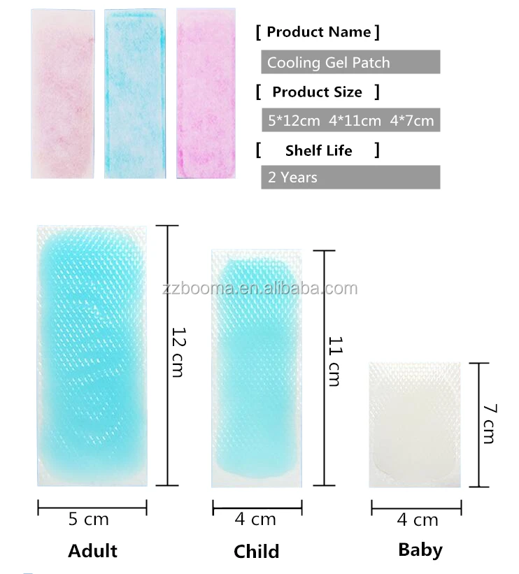 Cooling gel patch reducing fever and headache supplier Hydrogel Fever Cooling Gel Patch for Kids.jpg