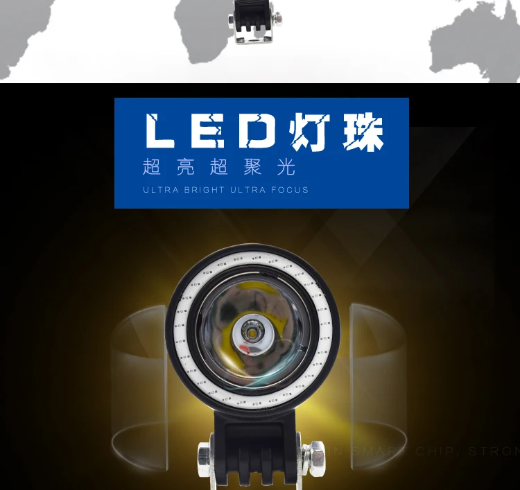 Motocicleta 10W luz de trabajo led luz antiniebla led 12v