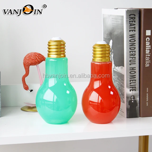 Light Bulb Bottle Plastic With Aluminium Cap 8oz 12oz 16oz Water ...