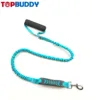 premium shock absorbing nylon dog training leash, reflective dog walk leash with traffic handles