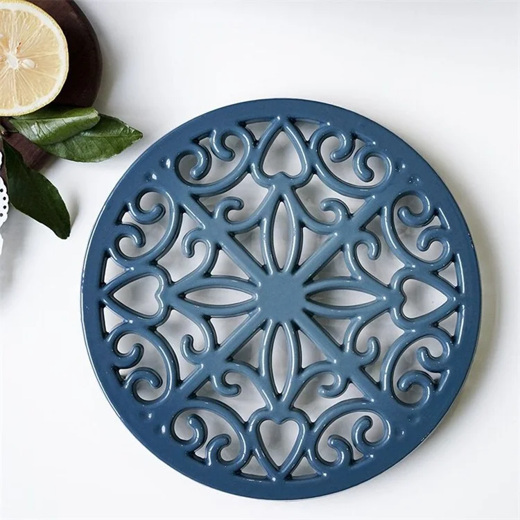 Oval Enamel Cast Iron Trivet Sunflower Shape,Red/blue/green Color Buy