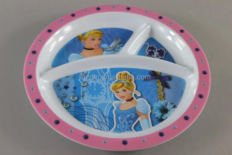 Kids 3 Divide Plate, Three Section Dinner Plate