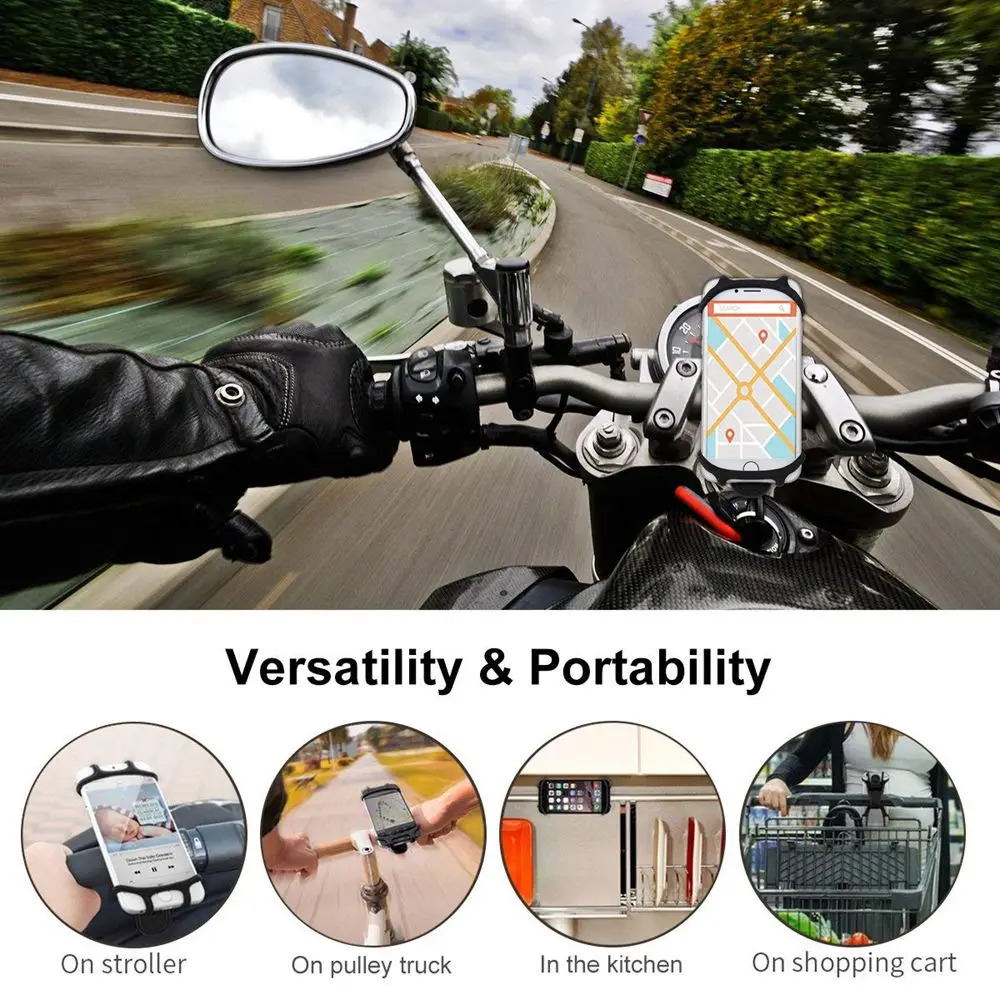 Bicycle Phone Silicon Holder For iPhone Universal Mobile Cell Phone Holder Bike Handlebar Clip Stand GPS Mount Bracket