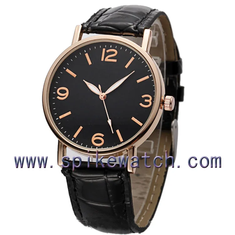 Black Color Leather Band Unisex Watch Japan Movt Quartz Sr626sw Buy