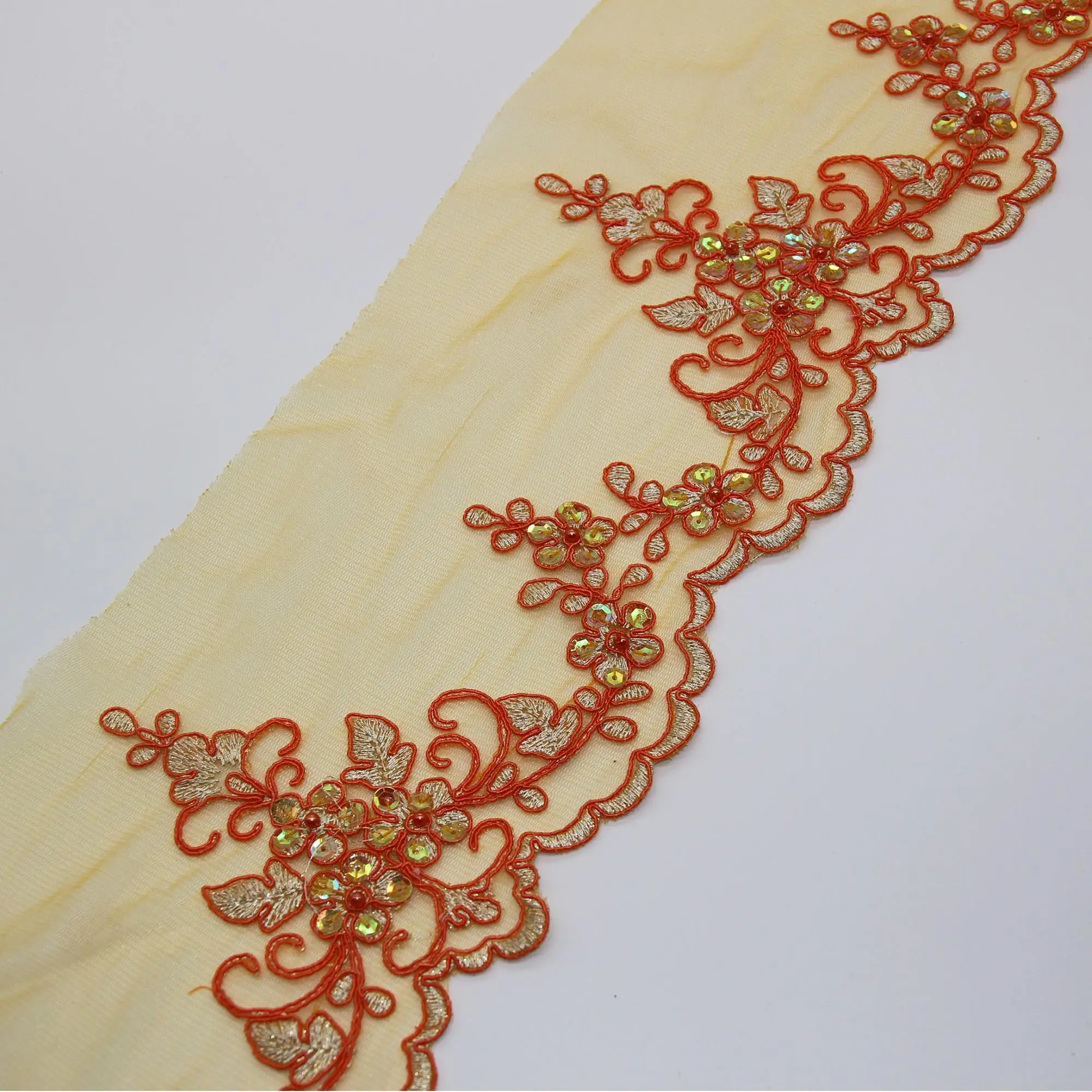 e1335b 珍珠花新娘手工串珠蕾丝贴花绣花蕾丝饰边为丝带贴花连衣裙