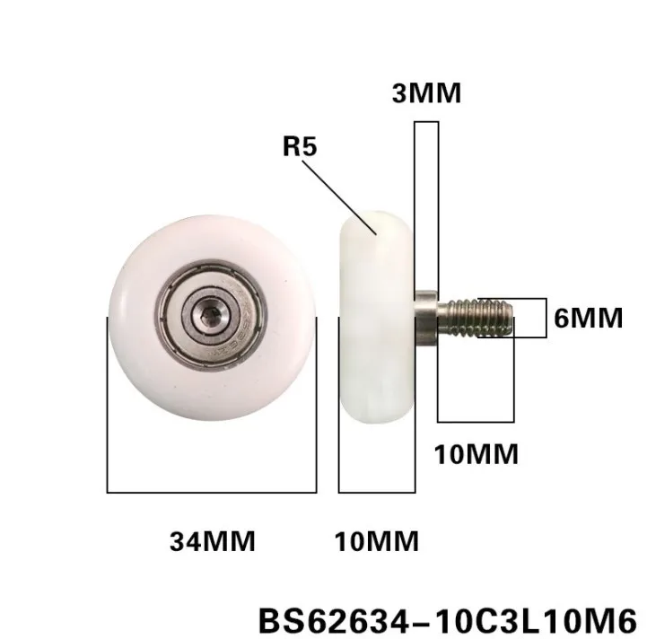 Nylon Ball Bearing Drawer Roller Sliding Roller - Buy Nylon Ball ...