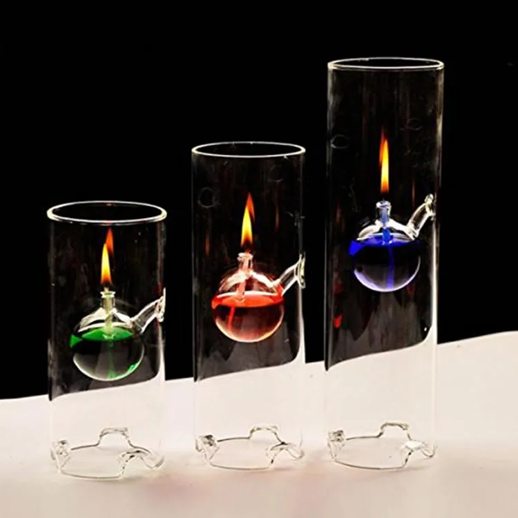 Cylinder Glass Oil Kerosene Alcohol Lamp Burner Atmosphere Lighting