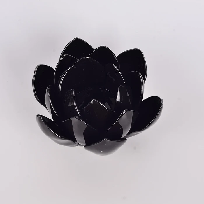 Lotus Flower Shaped Candle Holder Ceramic Tea Light Holder For Table