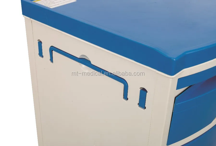 Hospital luxury medical table beside cabinet with wheels and drawers for patient use/beside locker