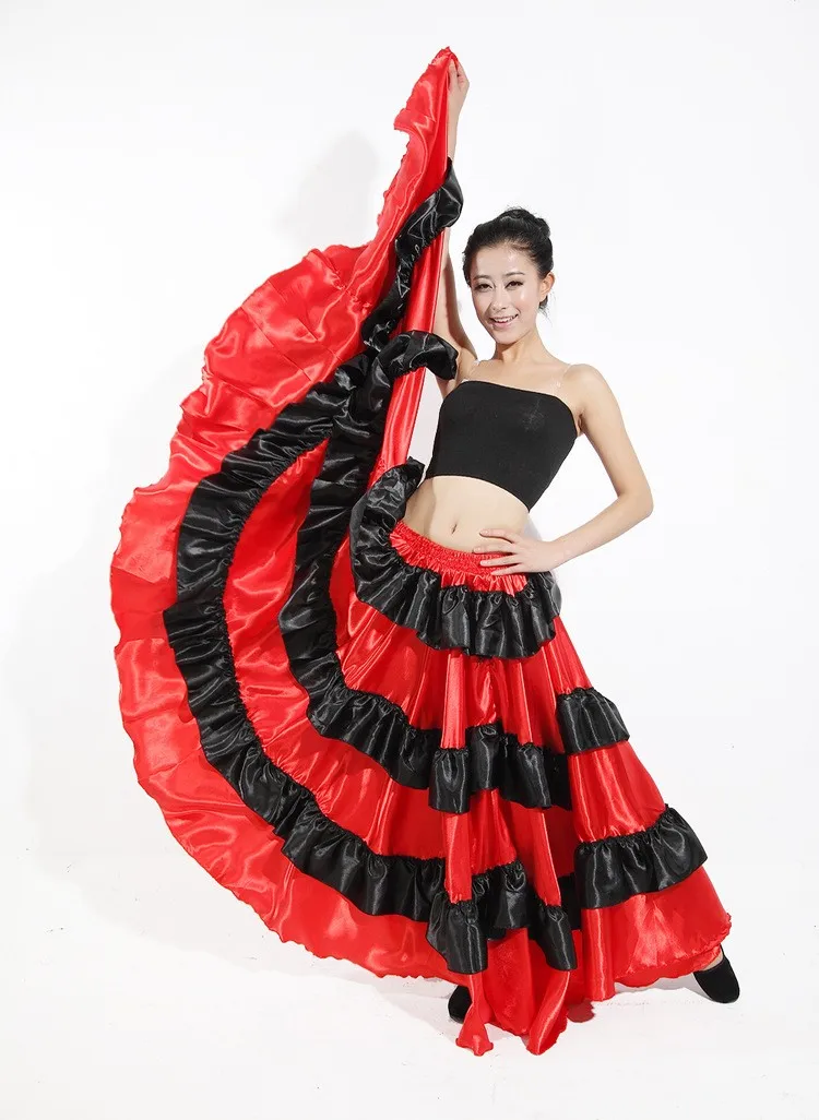 Cho thuê trang phục nhảy Flamenco Tây Ban Nha đỏ 6 tầng