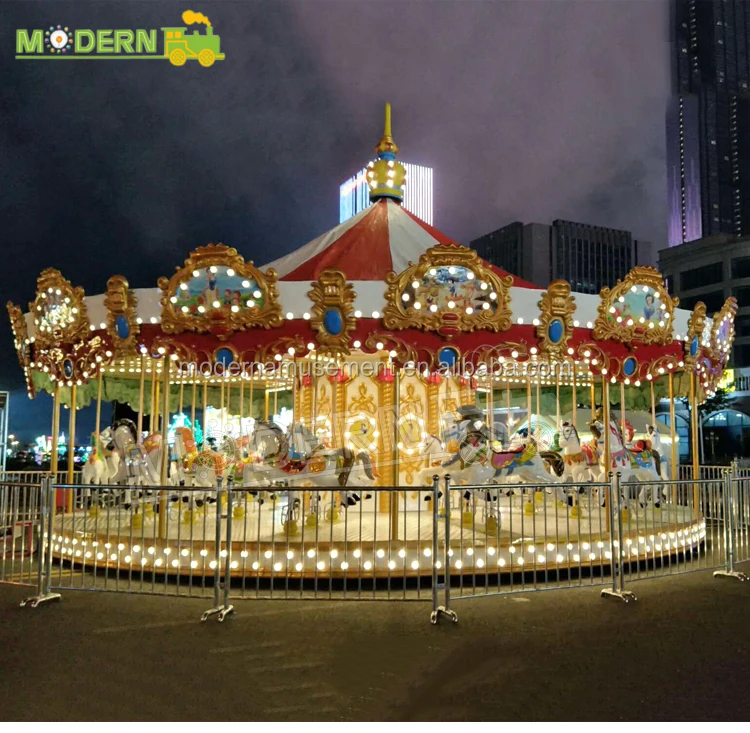 Amusement ride 36 riders outdoor carousel horse rides/animal design