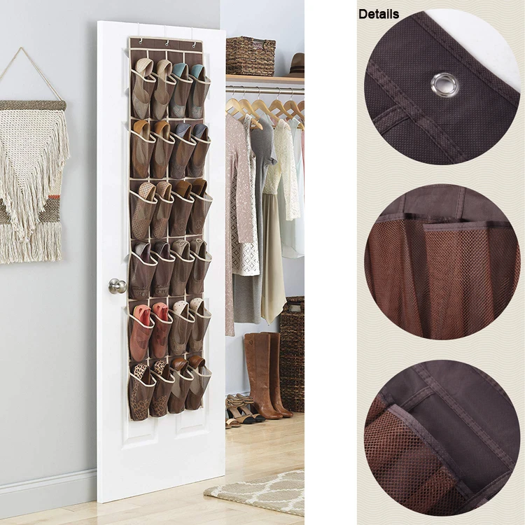 Foldable Over The Door Shoe Organizer Large Hanging Mesh Organizer For