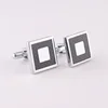 Fashion Silver Color Copper Cufflinks With Carbon Fiber