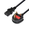 2m h05vvh2-0.75mm/1.0/1.5mm 10a fused molded UK C13 ac extension BSI 3 pin wall plug power cord