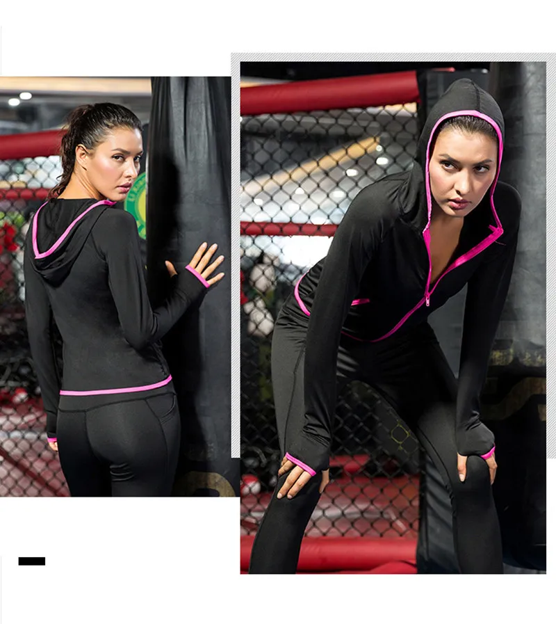 Hot Selling Women Hoodie Soccer Compression Fitness Tight Running Sweat