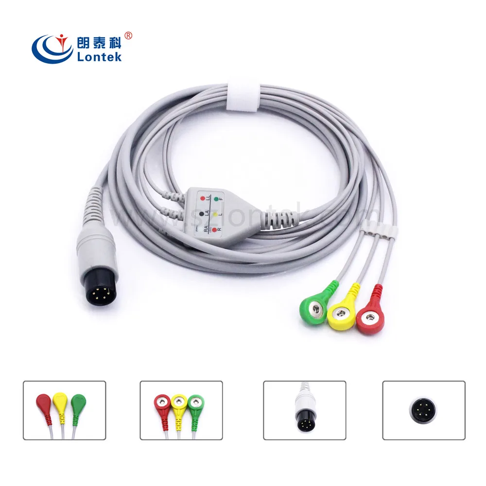 FX-101 Fukuda Denshi ECG/EKG cable with 10 leadwire,Banana type,TPU material,CE approved