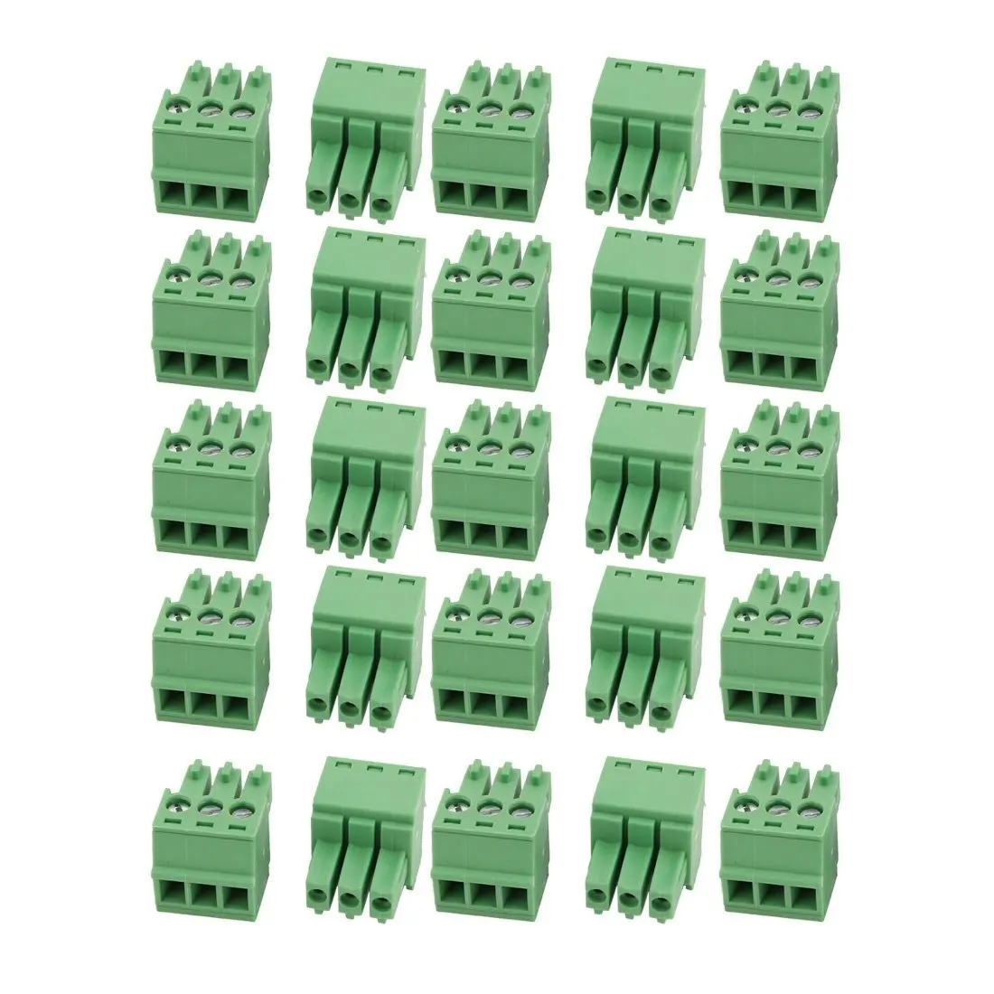 uxcell 25Pcs LC1 AC300V 8A 3.5mm Pitch 3P PCB Terminal Block Wire Connection