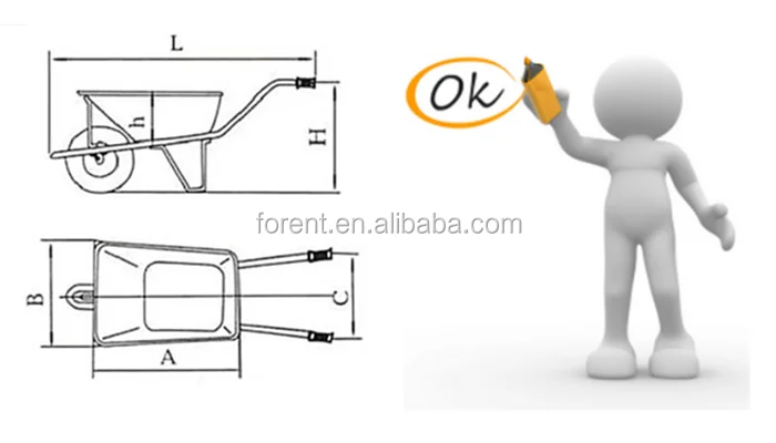 solid wheel heavy duty WB3800 cheap wheel barrow