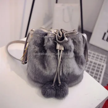 rabbit fur purse