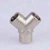 nickel plated brass material Y type pipe fitting , BSPT BSPP NPT THREADED 1/4'' three way branch tee coupling