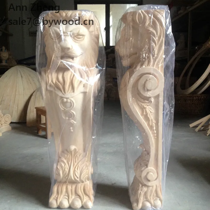 wood carved lion