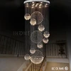 Wholesale new style elegant long spiral crystal ball rain drop round chandelier hotel modern crystal chandeliers